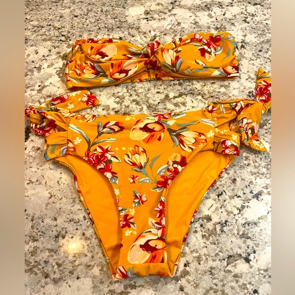 Chelsea & Violet Other - Chelsea & Violet Gold and Red Bikini Swimwear